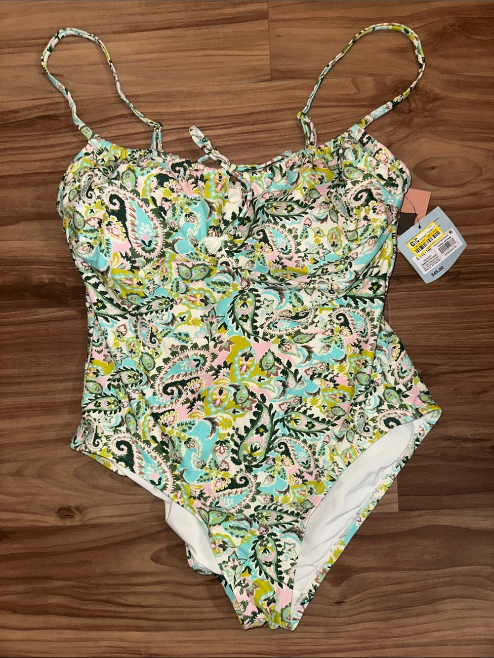 Shade & Shore Paisley One-Piece Swimsuit in Aqua, Pink & Lime